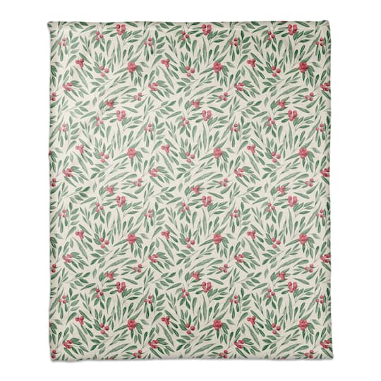 Holly Berries 50x60 Coral Fleece Blanket